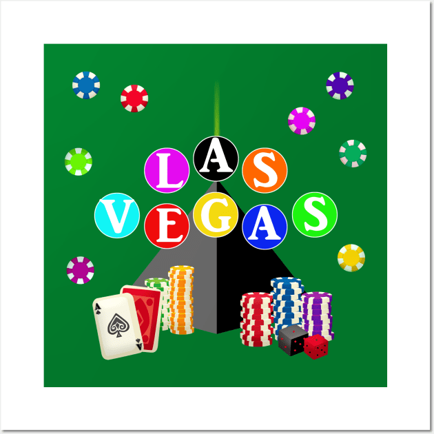 Las Vegas Pyramid and Poker Chips Wall Art by Gravityx9